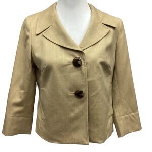 Talbots Tan Italian Wool Double Button Jacket Misses size 6